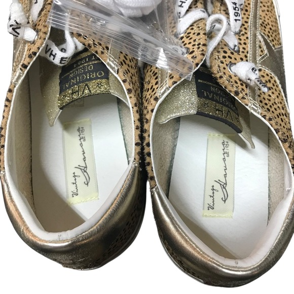 Vintage Havana alive Leopard Star Sneakers Gold Metallic Accent size 11 - Picture 13 of 14